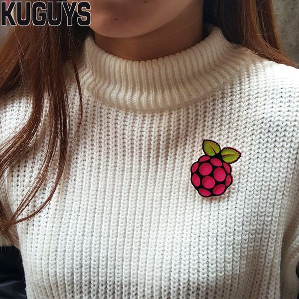 

pins, brooches kuguys fashion jewelry oorbellen acrylic plant fruit raspberry for women trendy brooch, Gray