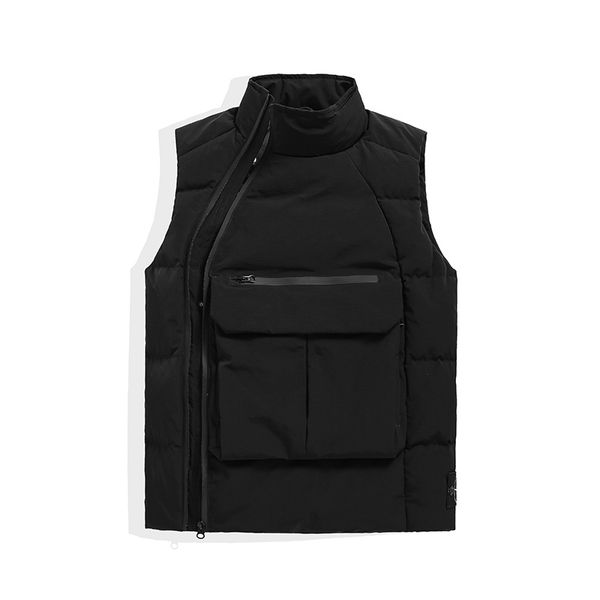 

Stone Pirates 19ss winter Down Jacket Vest Solid color large pocket sleeveless coat 90% white duck down
