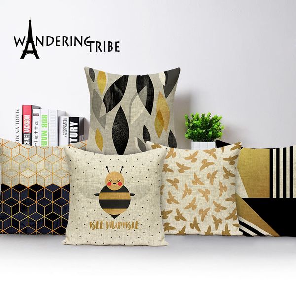 

cushion/decorative pillow geometric cushion covers stripe colorful cushions home sofa decor custom linen cover bee outdoor