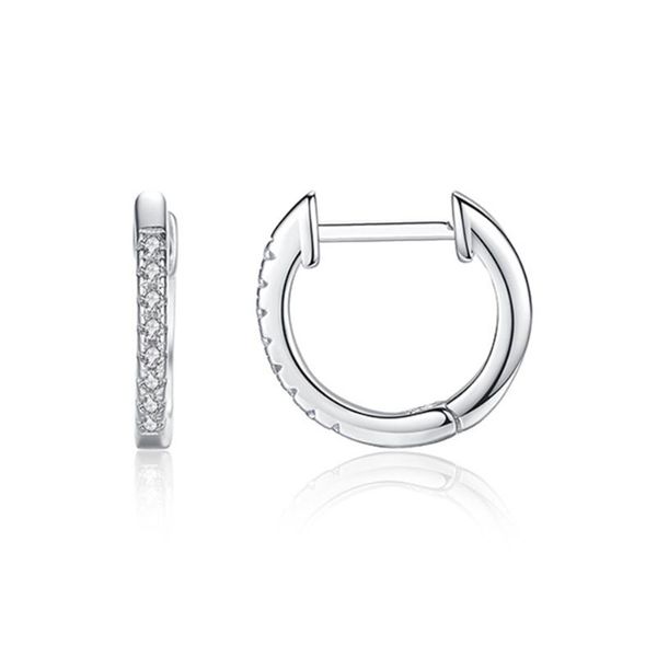 

fashion cubic zirconia 3 color round circle hoop earrings gold and silver color earrings for women jewelry gift, Golden;silver