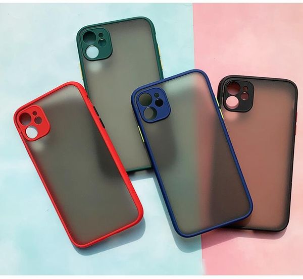 

eye protection color contrast mobile phone case scrub skin protection sleeve frosted mobile phone case for iphone 11 pro 8plus ing