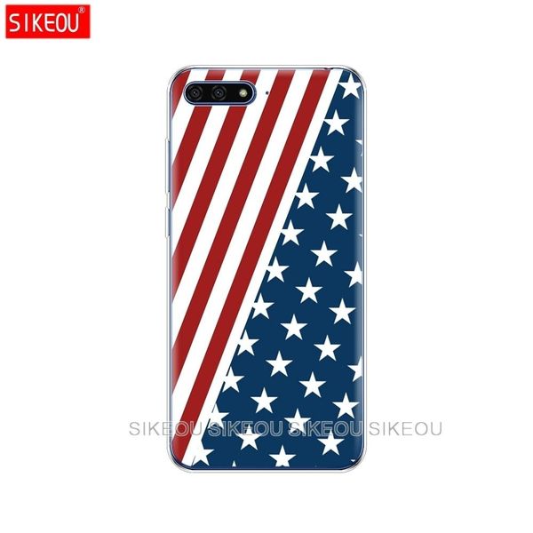 

silicone cover phone case for huawei honor 7a pro 7c y5 y6 y7 y9 prime russian american british flag national emblem