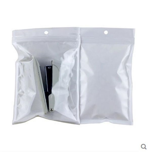 

clear + white pearl plastic poly opp zipper bags zip lock retail packages jewelry charger cable phone case pvc packing bags