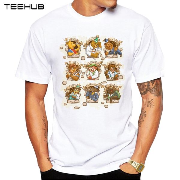 

2019 new arrivals summer brew masters men t-shirt funny bear printed short sleeve casual tee shirts