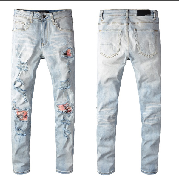 

2020 men distressed ripped skinny jeans fashion mens jean slim motorcycle moto biker causal mens denim pants hip hop men jeans amad 2092402q, Blue