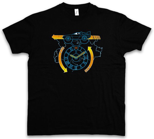 

clocktower 88 miles t-shirt back mcfly to delorean the doc brown future t shirt