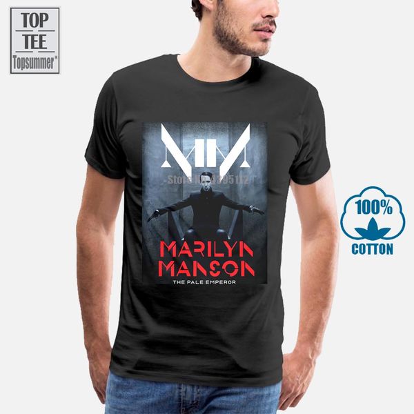 

marilyn manson the pale император mens черный хлопок футболка tee new