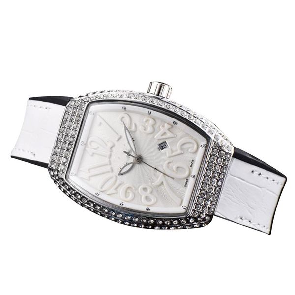 

2020 модели завода прямые поставка оптовых алмазов бочонок просто досуг большие цифровой кварцевые часы, Slivery;brown