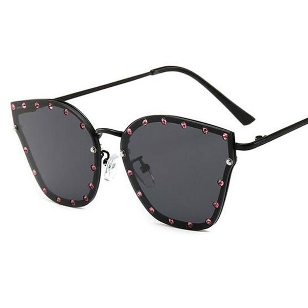 

2020 fashion black sunglasses rhinestone around cat eye sun glasses for women vintage retro goggles lunette de soleil femme, White;black