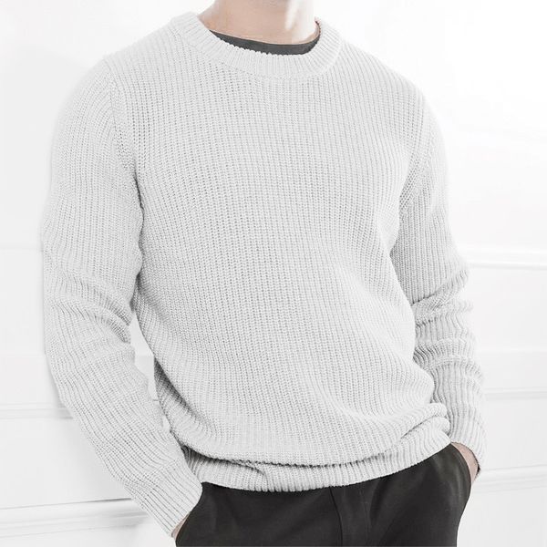 

men designers sweaters fashion natural color pullover sweaters casual crew neck slim sweaters men s clothing, White;black