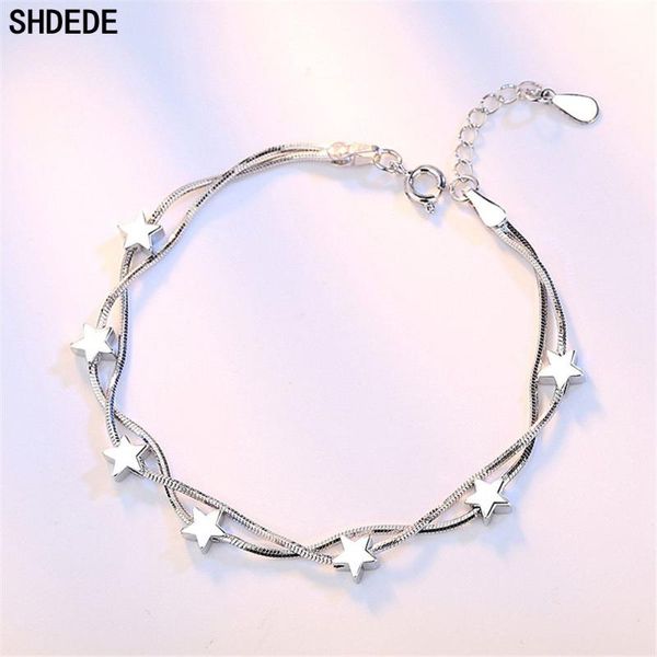 

shdede star and square charm bracelets for women korea trendy jewelry friendship bracelets party gift wh22, Golden;silver
