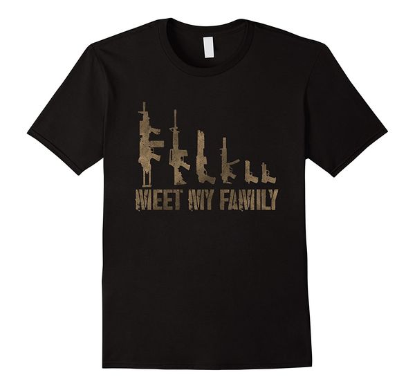 

2019 new summer casual tee shirt meet my family 2nd amendment t-shirt for men and women