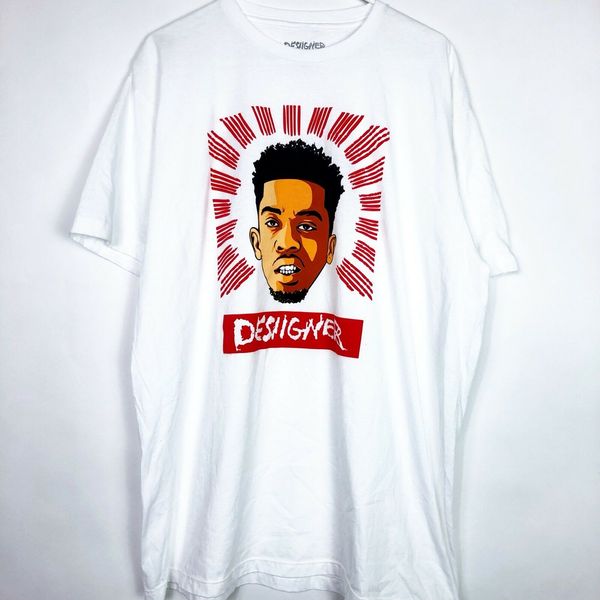 

desiigner футболка мужская 2xl white red face graphic tee brooklyn hip hop