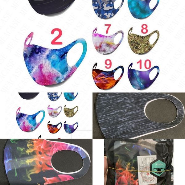 

2021tie-dye face camouflage flag printed summer mask fashion breathable dustproof protec 9e3p