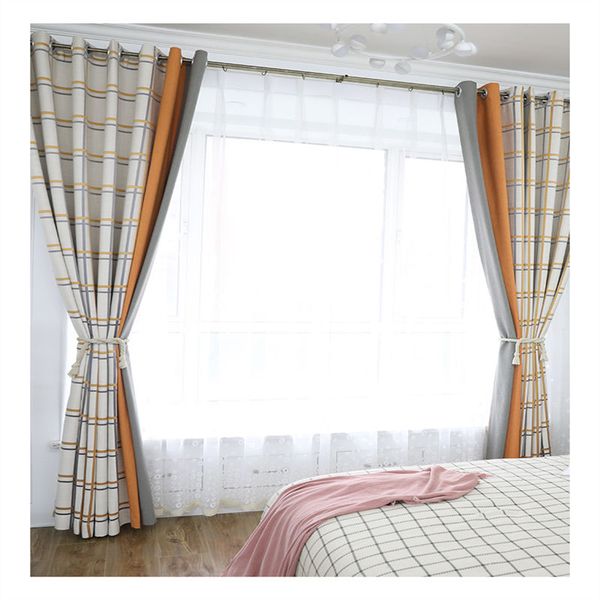 

curtain & drapes custom curtains nordic splice lattice cotton livingroom bedroom window cloth blackout tulle m653