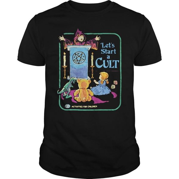 

let's start a cult for children black t-shirt s-3xl tee shirt