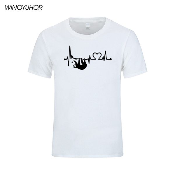 

heartbeat лени printed t shirt мужчины новые летние с коротким рукавом хлопка футболки смешные животных ти топы camisetas masculina