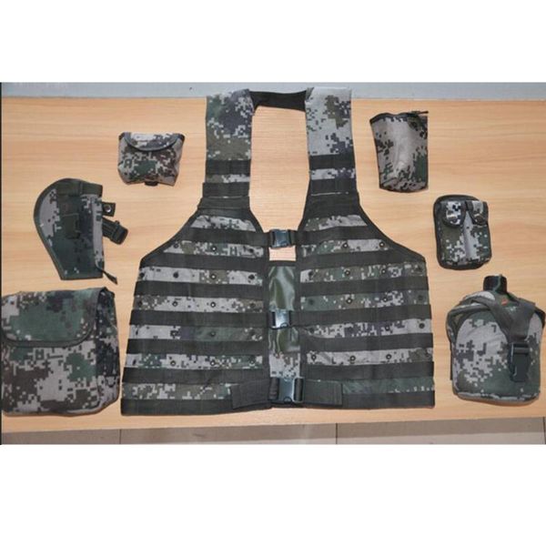 

outdoor vest multifunction molle carrier jungle camouflage bags, Gray;blue