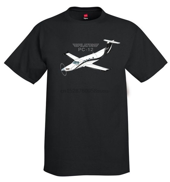 

хип-хоп новизна футболка мужской марка одежда pilatus pc-12 ng (silver black) самолет t-shirt - персонализированный с вашей tee