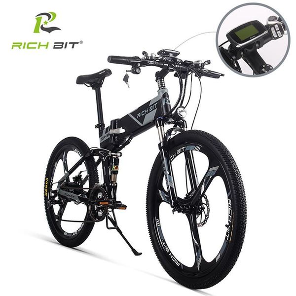 

richbit rt-860 36v *250w 12.8ah mountain hybrid electric bike european quick delivery frame, Silver;blue