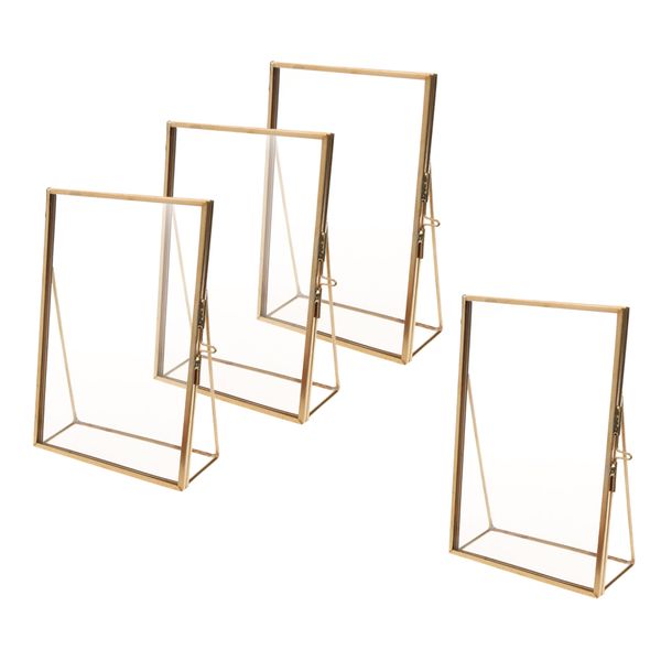 

4pcs modern desk glass p frame for displaying artwork certificate picture pressed item flower