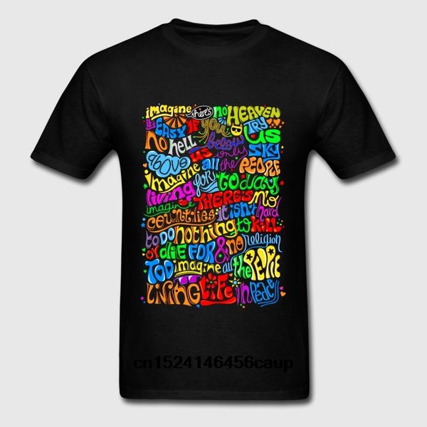 

100% cotton o-neck custom printed men t shirt imagine song women t-shirt