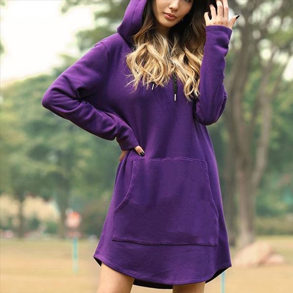 

толстовка толстовка женщины 2020 осень зима повседневный плюс размер длинные рукава сыпучие пуловеры с капюшоном карманный длинные куртки тв, Black