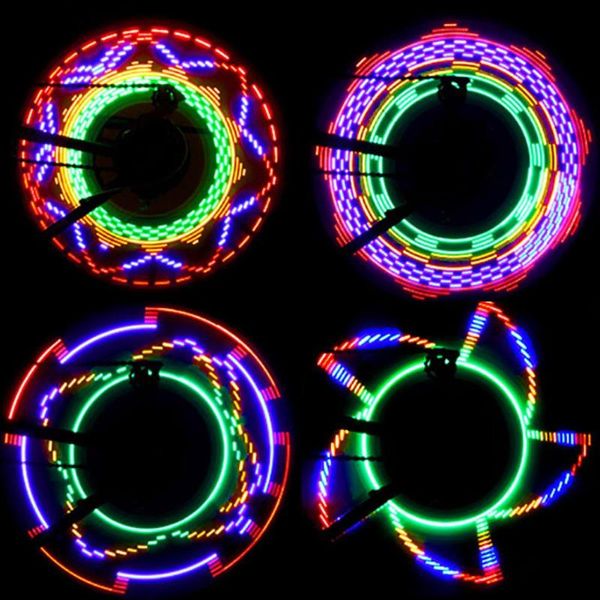 

bike lights colorful 32-led light 32 pattern bicycle cycling lantern spokes tire wheel spoke decorative lamp accessories