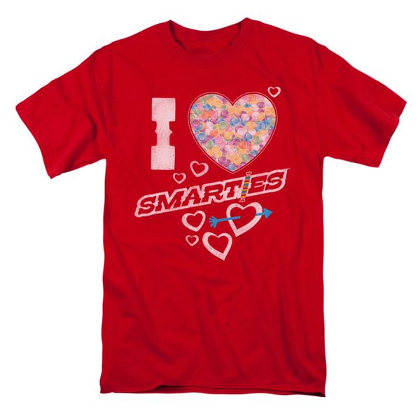 

i heart smarties футболка red rockabiliasummer hot sale smarties мужского new tee версия для печати футболки мужской top