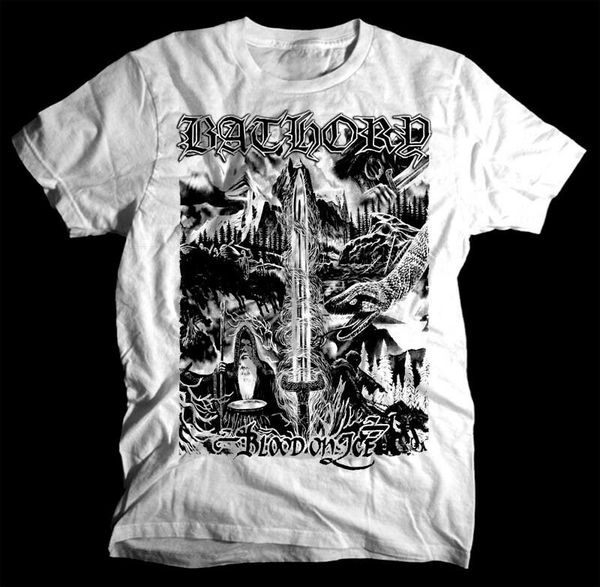 

bathory blood on ice 1996 album white t shirt cotton all sizes s-5xl
