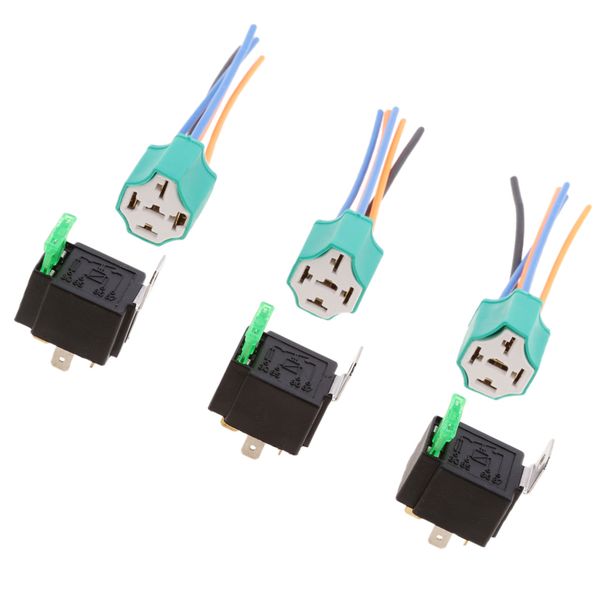 

3 наборы автомобиля 12v 4-контактный разъем реле разъем держатель с переключателем 30amp fuses connector