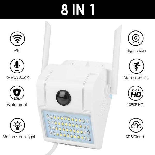 

1080p hd cctv wifi camera light ip66 waterproof 32leds outdoor ip security camera wall lamp night vision two way audio