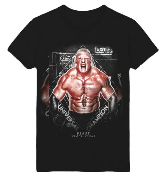 

brock lesner the beast f5 quality print wrestling black t shirt wwx61