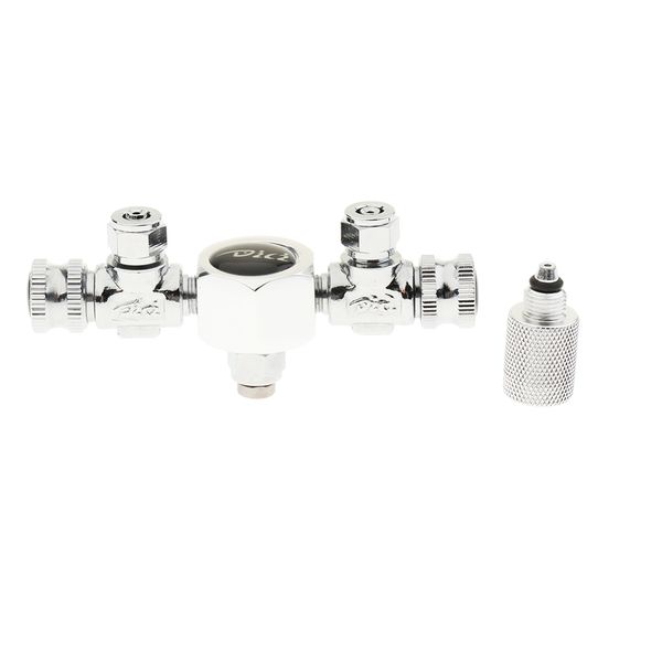 

silver tone metal 2/3 way splitter регулятор клапан для аквариума завод co2 tank