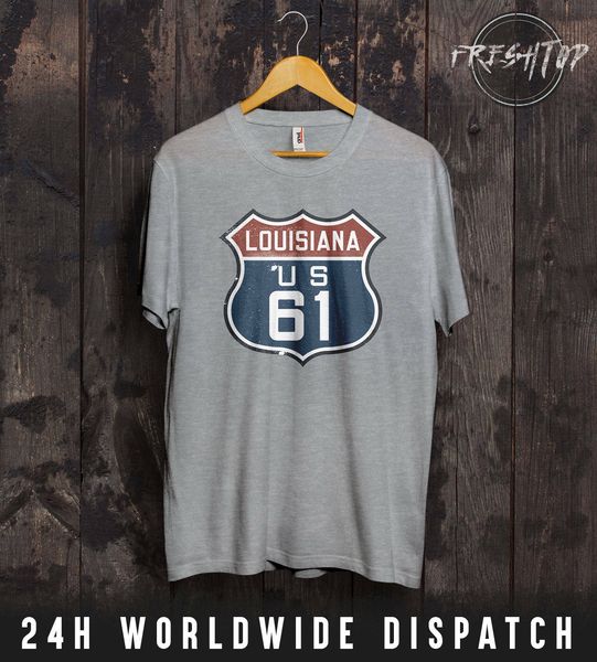 

us route 61 louisiana t shirt highway route new orleans great river road usa