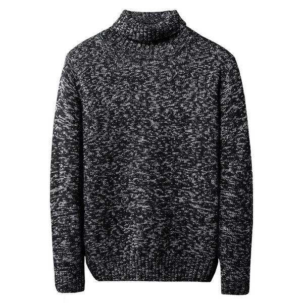

men's turtleneck sweater autumn winter thick spacious long sleeve patchwork warm clothes knitted casual male sweater pull homme, White;black