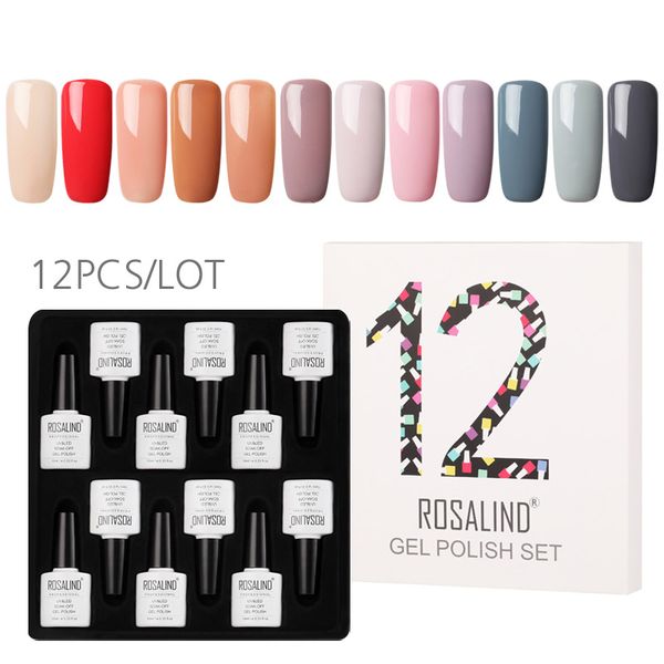 

nail gel 12 pcs soak-off uv polish kit non toxic lacquer hjl2021, Red;pink