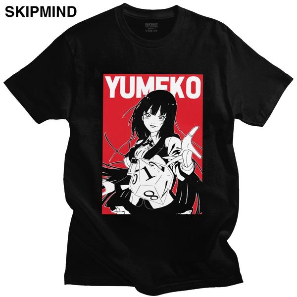 

funny kakegurui tshirt men crew neck short sleeved yumeko jabami printed t-shirt pre-shrunk cotton anime fan tee shirt gift