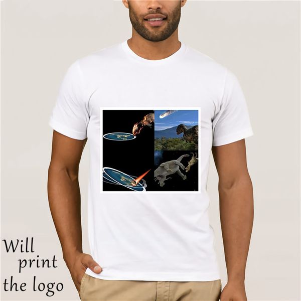 

funny flat earth dinosaurs meteor t-shirt