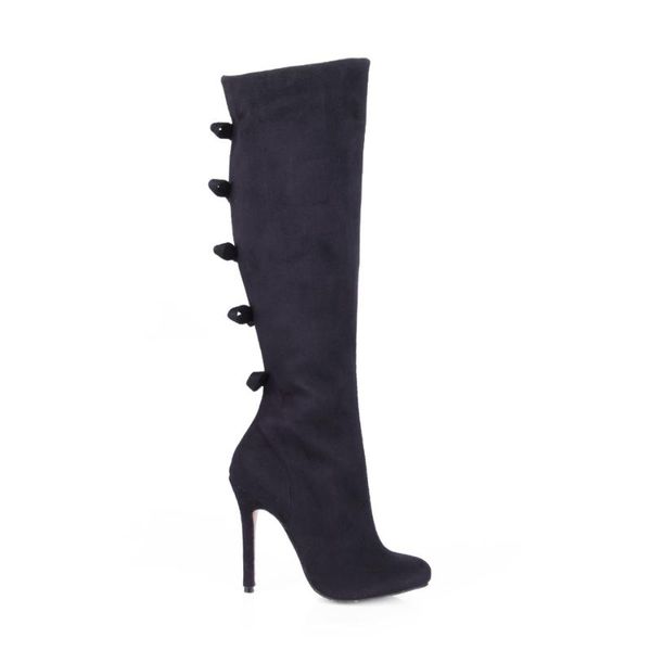 

boots chmile chau fashion knee-high women stiletto high heel rodilla bota zapatos de tacon para mujer bottes genoux 0640cbt-l2, Black