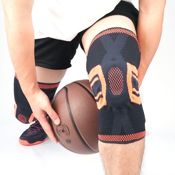 

1pc knee pad sleeve breathable knitted compression leg warmer patella protector outdoor gym fitness sportswear accessories, Black;gray