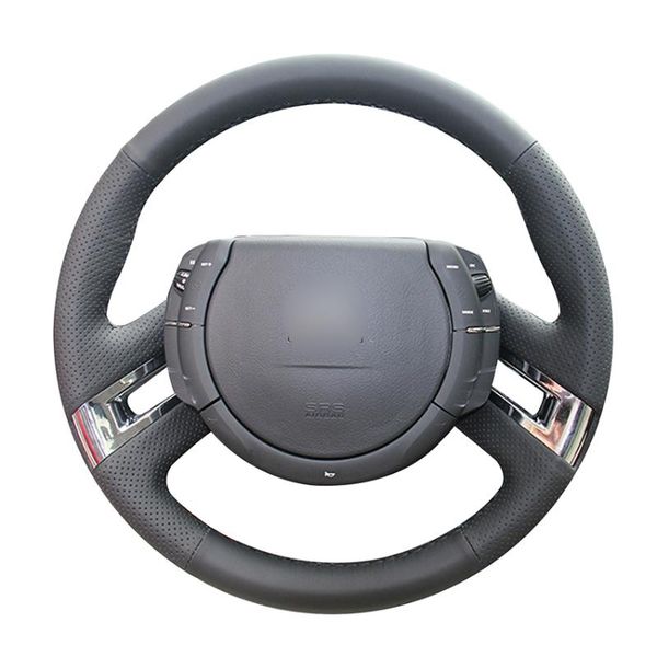 

black artificial leather car steering wheel cover for c4 picasso 2007 2008 2009 2010 2011 2012 2013