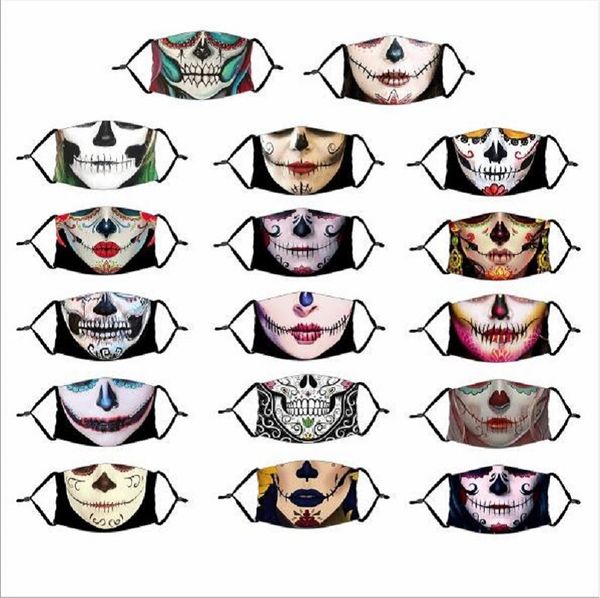 

2020 halloween pumpkin spoof 3d print horror clown skull party masks cartoon dustproof mask with filter for adults kids children