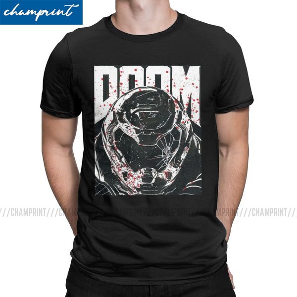 

doom eternal doomslayer мужские футболки doomguy дум slayer cacodemon новизна tee рубашка с коротким рукавом круглый воротник футболки