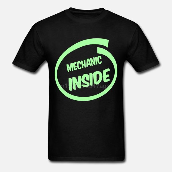 

mechanic inside glow in the dark mens adults t shirt(1