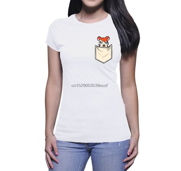 

new women cute tee shirt t - shirt donna taschino t shirt hamtaro eating seed cartoon anime disegno casual cotton t-shirt