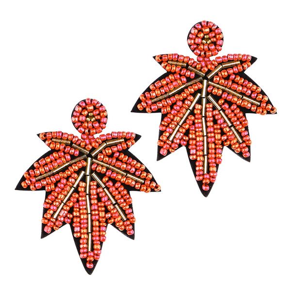 

earrings handmade beaded earrings fashion simple tree leaf, Silver