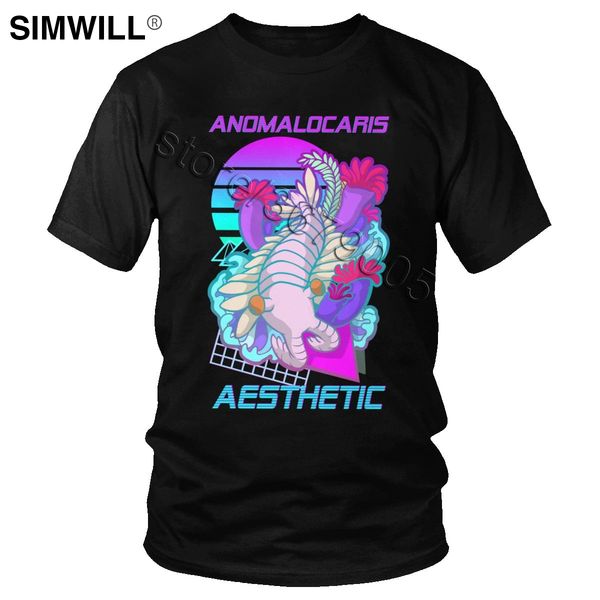 

trendy latest t-shirt men's pure cotton anomalocaris aesthetic t shirt short sleeve synthwave graphic print tee gift merchandise
