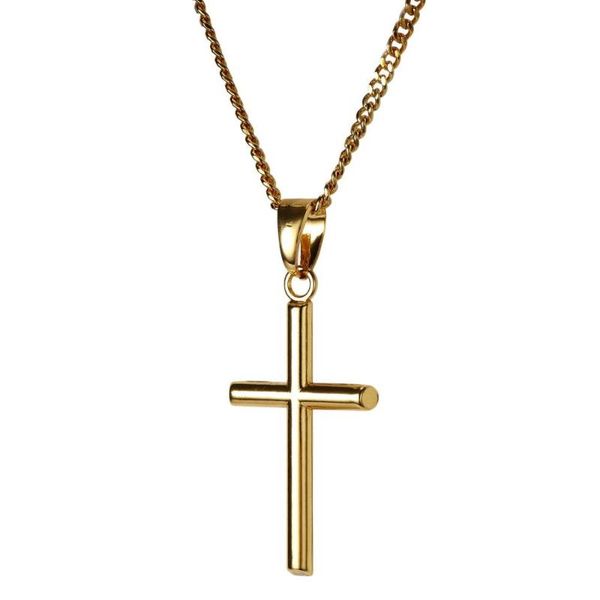 

chains simple short cross necklace men and women hip hop jewelry, Silver