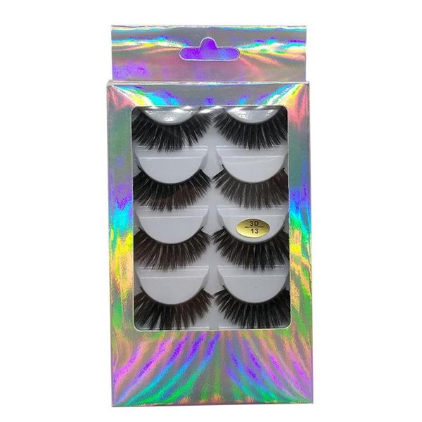 

5 pairs luxurious 3d faux mink hair false eyelashes fluffy flared wispy feathering lashes thick eyelash makeup extension tool